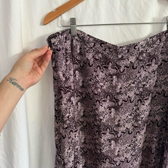 Vntg Sag Harbour women’s retro abstract print purple midi skirt - plus size - Picture 6 of 8